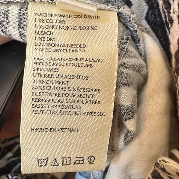 Anthropologie bolt print linen blend Harlem Jogger pant size 10 petite - Picture 6 of 7